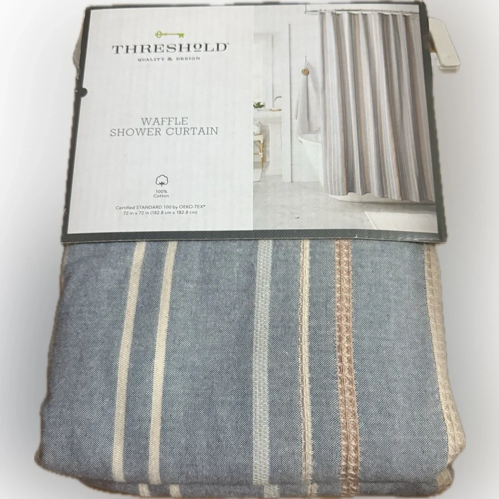 Threshold Cotton Waffle Shower Curtain